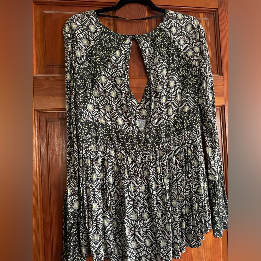 Free People bohemian deep v neck blouse